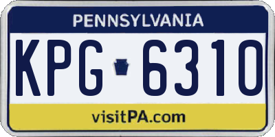 PA license plate KPG6310