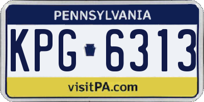 PA license plate KPG6313
