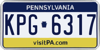 PA license plate KPG6317