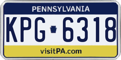 PA license plate KPG6318
