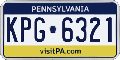 PA license plate KPG6321