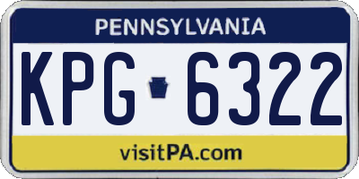 PA license plate KPG6322