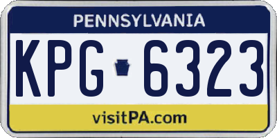 PA license plate KPG6323