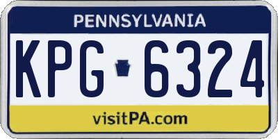 PA license plate KPG6324