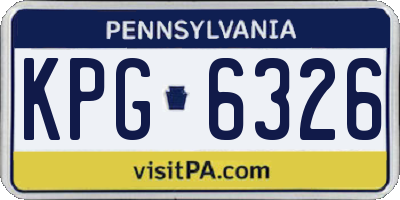 PA license plate KPG6326