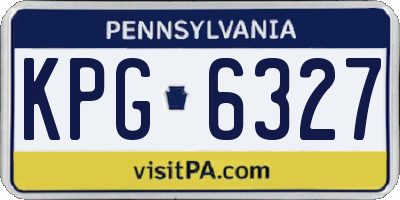 PA license plate KPG6327
