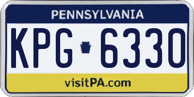 PA license plate KPG6330
