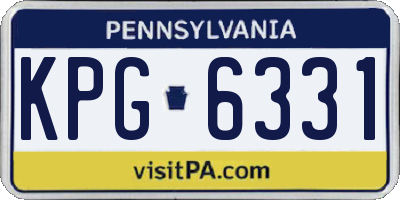 PA license plate KPG6331