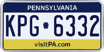 PA license plate KPG6332