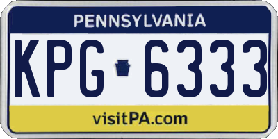 PA license plate KPG6333