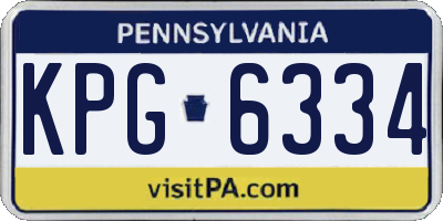 PA license plate KPG6334
