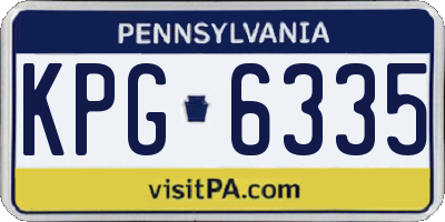 PA license plate KPG6335