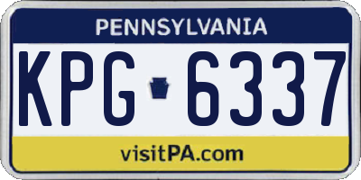 PA license plate KPG6337