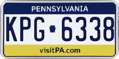 PA license plate KPG6338