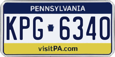 PA license plate KPG6340