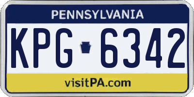 PA license plate KPG6342