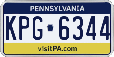 PA license plate KPG6344