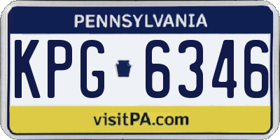 PA license plate KPG6346