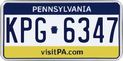 PA license plate KPG6347