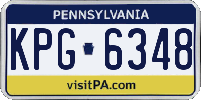 PA license plate KPG6348