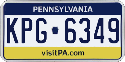 PA license plate KPG6349