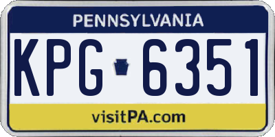 PA license plate KPG6351