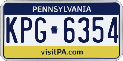 PA license plate KPG6354