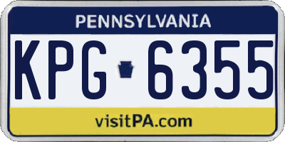 PA license plate KPG6355