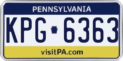 PA license plate KPG6363