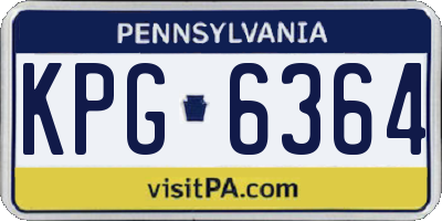 PA license plate KPG6364