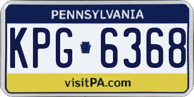 PA license plate KPG6368