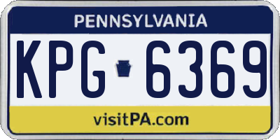 PA license plate KPG6369