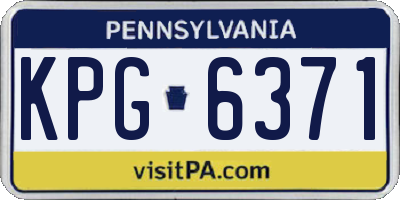 PA license plate KPG6371