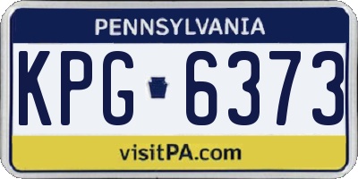 PA license plate KPG6373