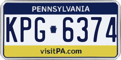 PA license plate KPG6374