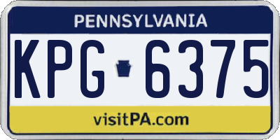 PA license plate KPG6375