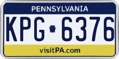 PA license plate KPG6376