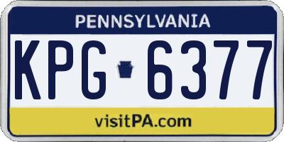 PA license plate KPG6377