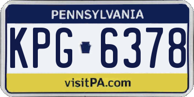 PA license plate KPG6378