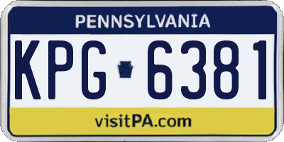 PA license plate KPG6381