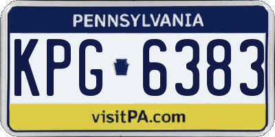 PA license plate KPG6383