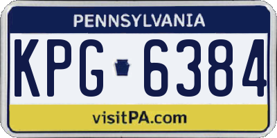 PA license plate KPG6384