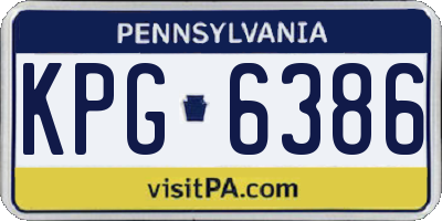 PA license plate KPG6386