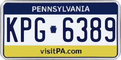 PA license plate KPG6389