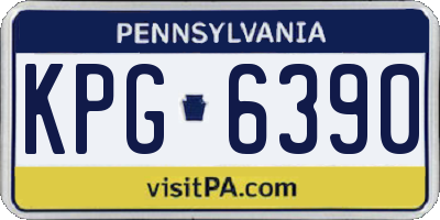 PA license plate KPG6390