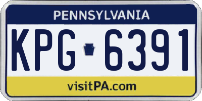 PA license plate KPG6391