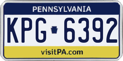 PA license plate KPG6392