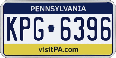 PA license plate KPG6396