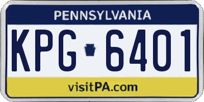 PA license plate KPG6401