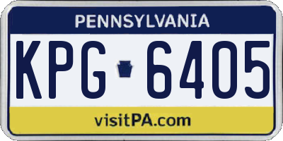 PA license plate KPG6405